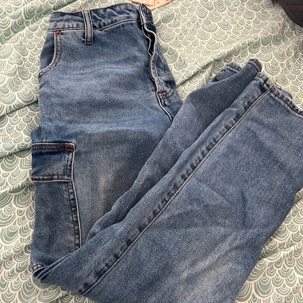 Denim cargo pants